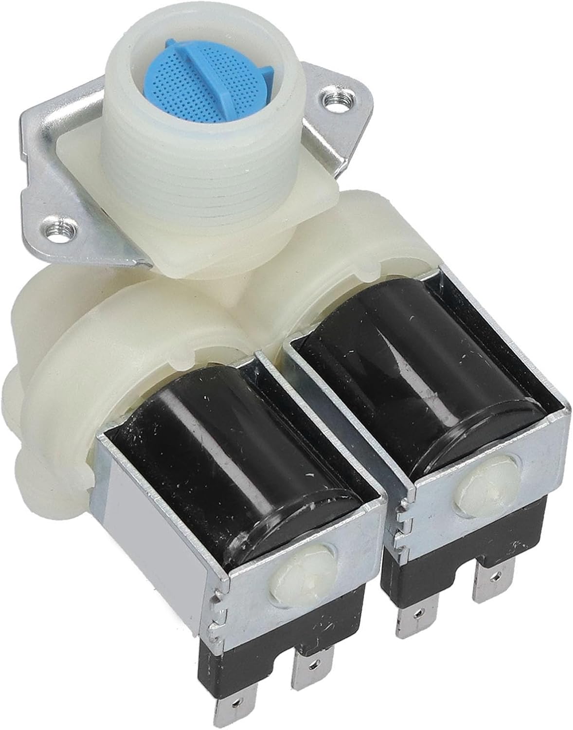 Hyuduo Washing Machine Double Valve PP + Aluminum Alloy Water Inlet Valve Washer Accessory for Easy Replacement of Broken Parts AC220V‑240V Suitable for All Washing Machines
