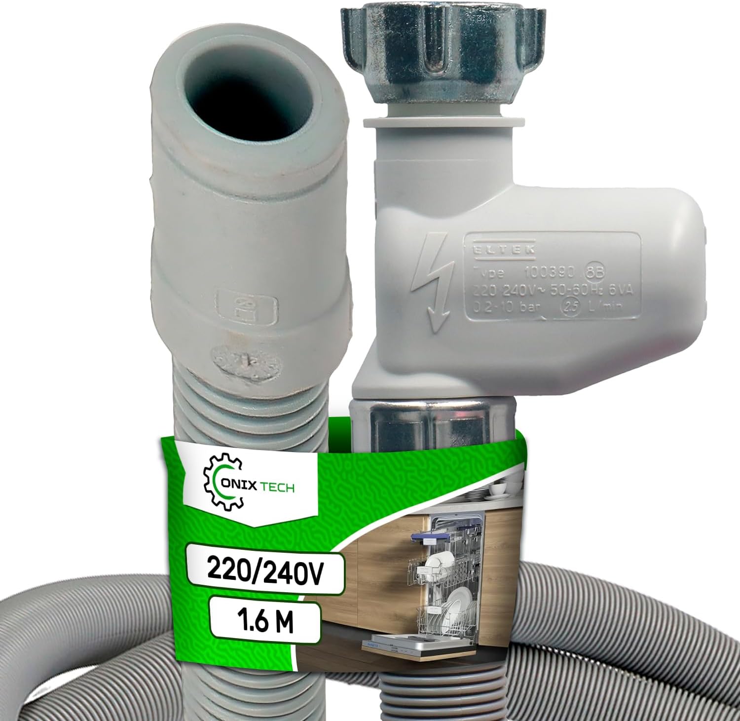 Aquastop Hose for Washing Machine and Dishwasher 1.6 m with Original Code C00372679 482000022209 482000023524 for Indesit for Ariston for Whirlpool - 5 Year Warranty - ONIX TECH