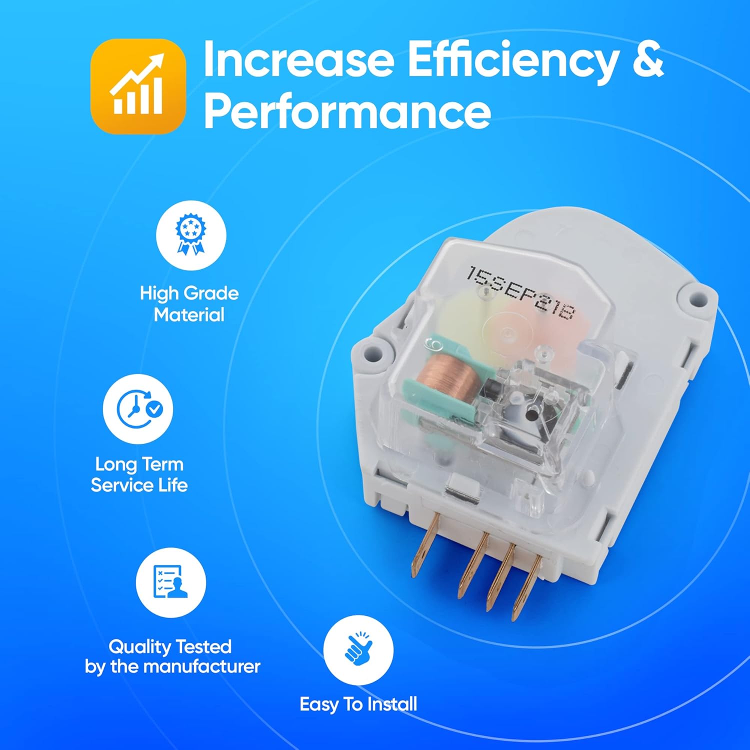 215846602 Refrigerator Defrost Timer Replacement Exact Fit Compatibility Frigidaire & Kenmore Refrigerators - Replaces 215846606 240371001 241621501 AP2111929 PS423801
